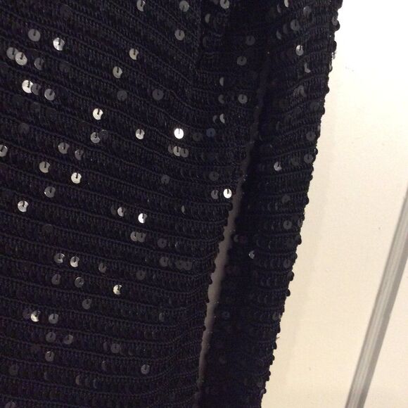 Inc International black sequined cardigan Medium M womens snap up - Picture 3 of 8